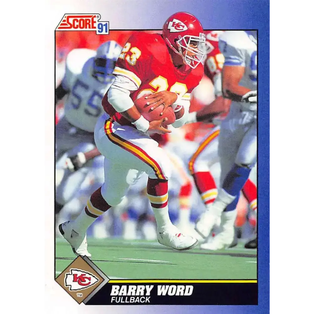 1991 Score #90 Barry Word EX Excellent Kansas City Chiefs Football Card - Football Card Single