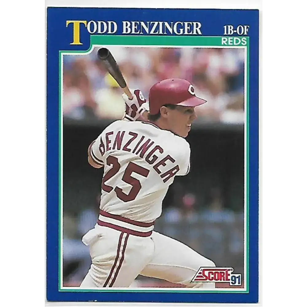 1991 Score #90 Todd Benzinger NM-MT Cincinnati Reds Baseball Card - Baseball Card Single
