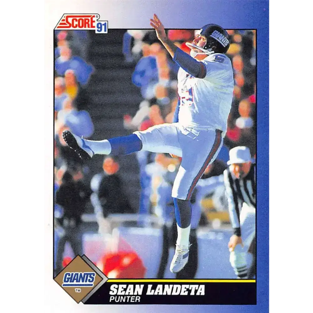 1991 Score #92 Sean Landeta EX Excellent New York Giants Football Card - Football Card Single