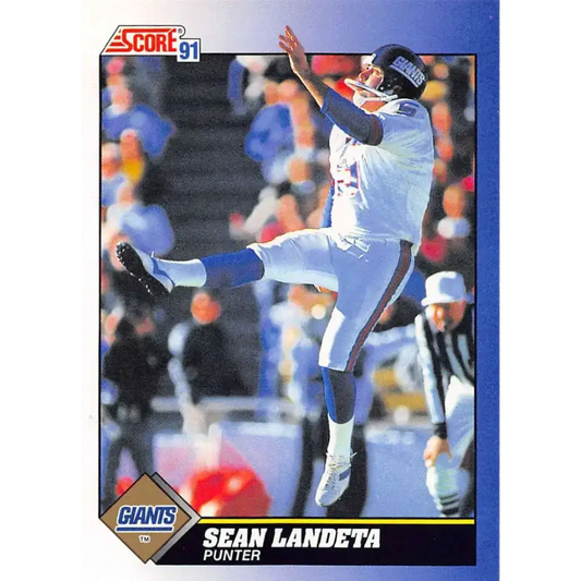 1991 Score #92 Sean Landeta EX Excellent New York Giants Football Card - Football Card Single