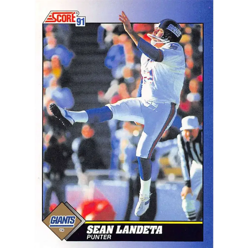 1991 Score #92 Sean Landeta EX Excellent New York Giants Football Card - Football Card Single
