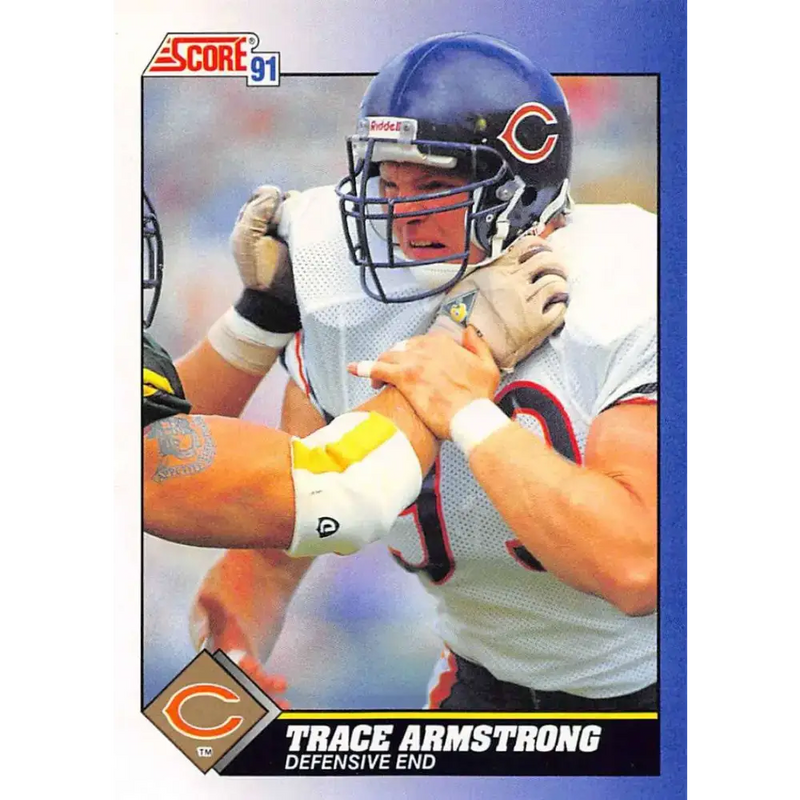 1991 Score #93 Trace Armstrong EX Excellent Chicago Bears Football Card - Football Card Single