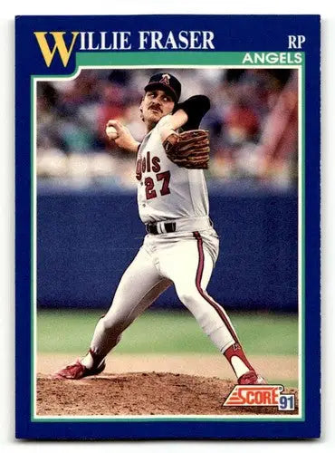 1991 Score #96 Willie Fraser California Angels Baseball Cards EX/NM ID:57522 - Baseball Card Single