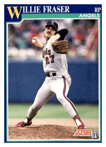 Original gloss Willie Fraser baseball card from 1991 Score #96 featuring Willie Fraser and Simply Sandoval