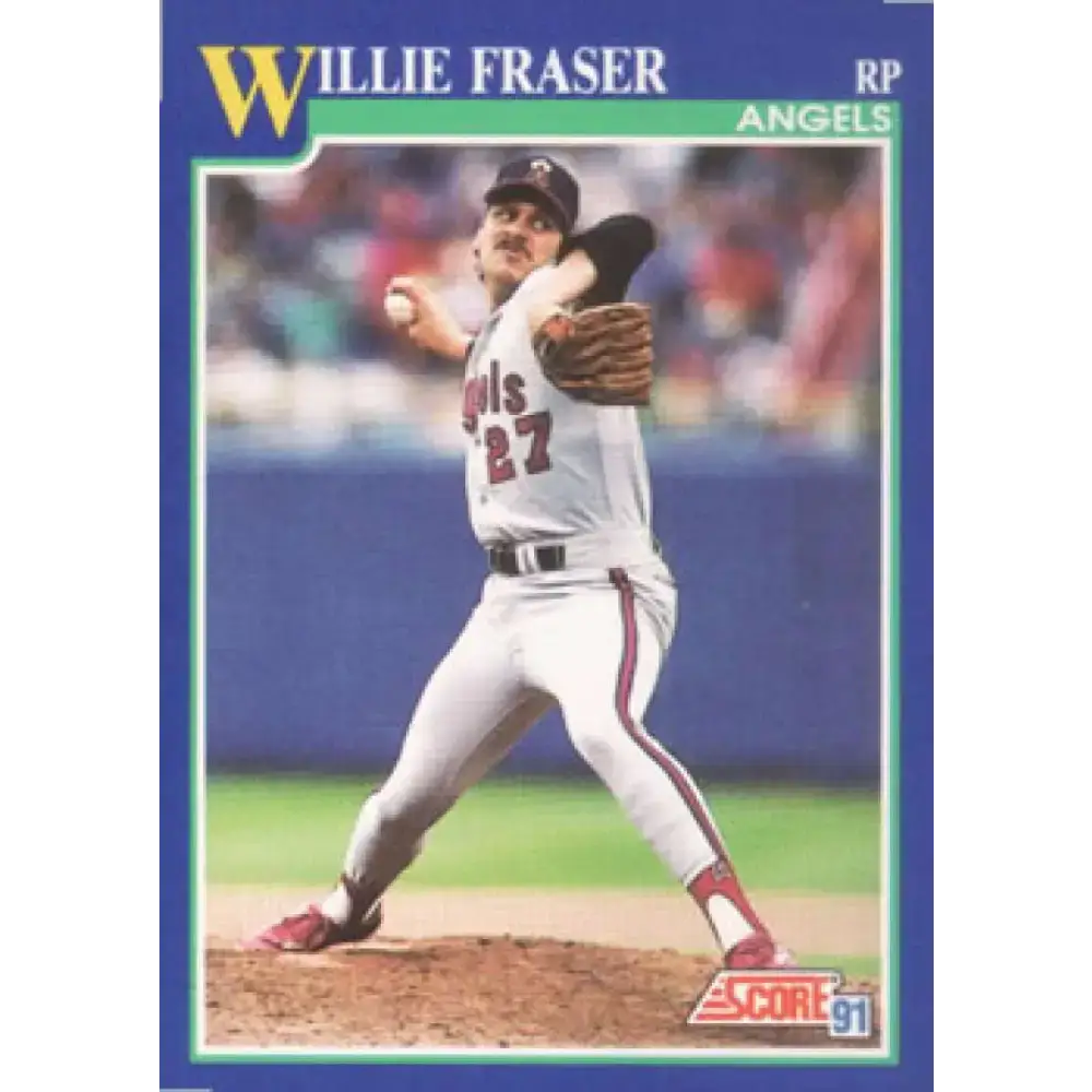 1991 Score #96 Willie Fraser NM-MT California Angels Baseball Card - Baseball Card Single