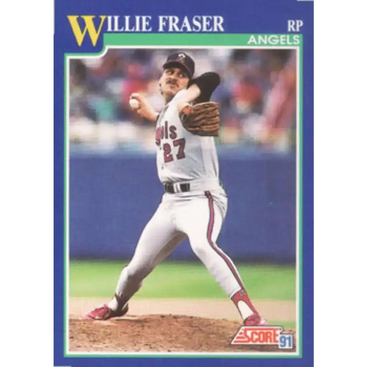 1991 Score #96 Willie Fraser NM-MT California Angels Baseball Card - Baseball Card Single