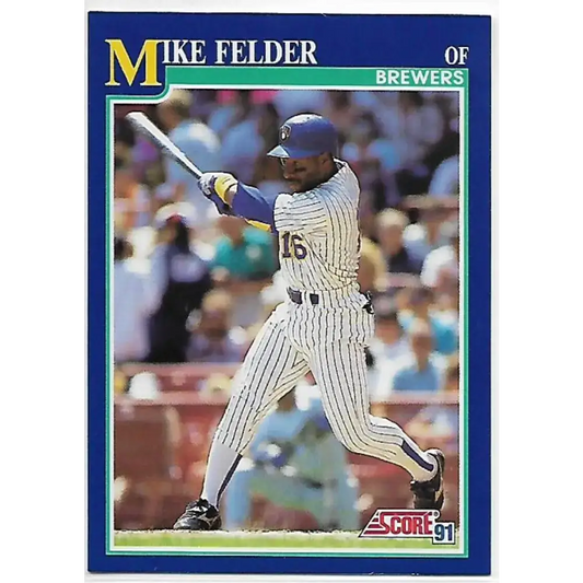 1991 Score #97 Mike Felder NM-MT Milwaukee Brewers Baseball Card - Baseball Card Single