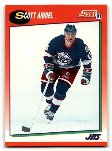 Original gloss Scott Arniel hockey card from Score Canadian English 1991 near mint
