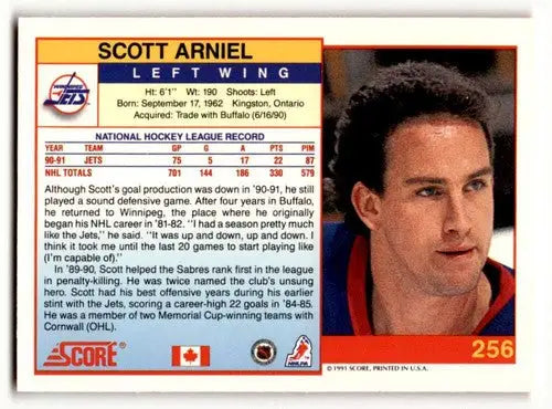 Original gloss 1991 Score Canadian English Scott Arniel hockey card near mint