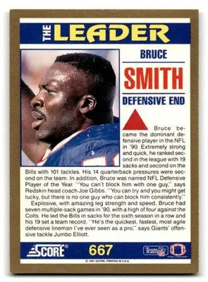 1991 Score Football Bruce Smith #667 Buffalo Bills - Football Card Single