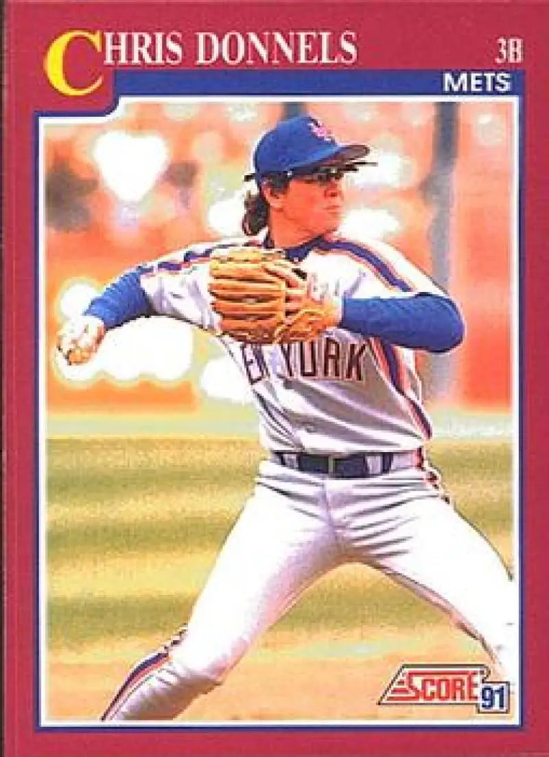 1991 Score Rookie and Traded #104T Chris Donnels NM-MT RC Rookie New York Mets Baseball Card - Baseball Card Single