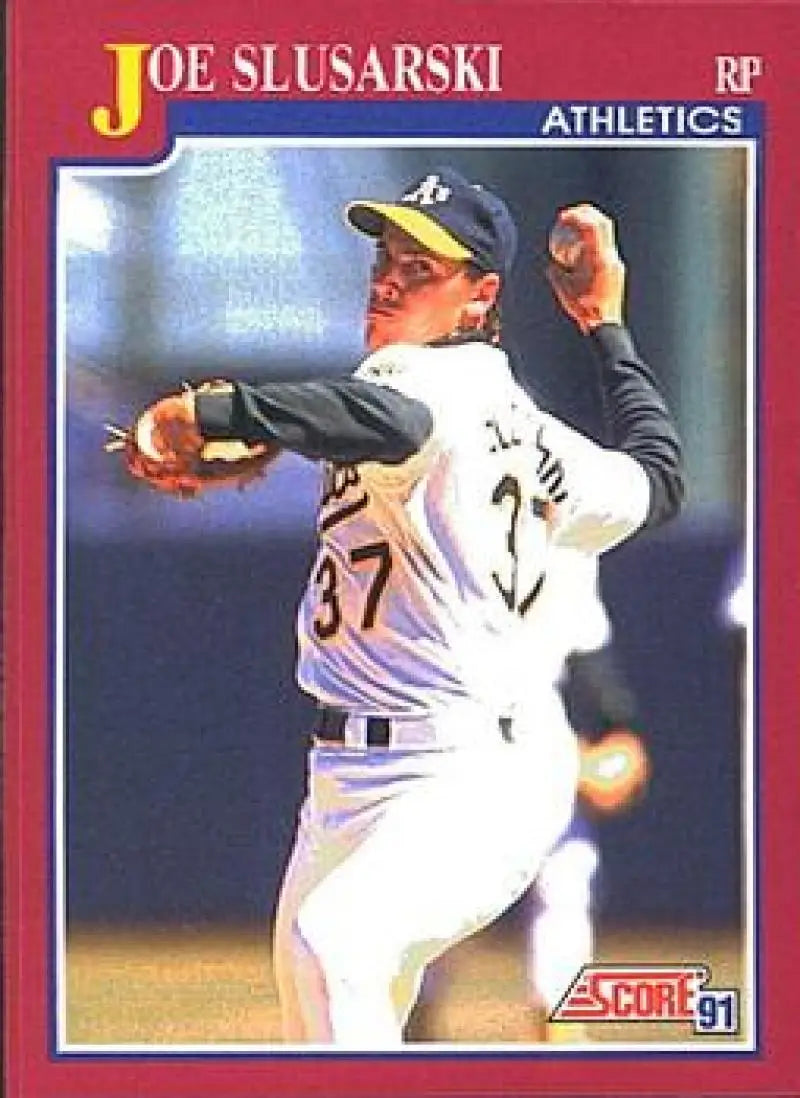1991 Score Rookie and Traded #105T Joe Slusarski NM-MT RC Rookie Oakland Athletics Baseball Card - Baseball Card Single