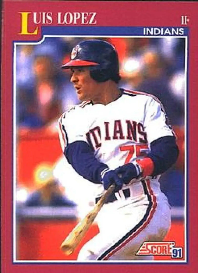 1991 Score Rookie and Traded #109T Luis Lopez NM-MT RC Rookie Cleveland Indians Baseball Card - Baseball Card Single