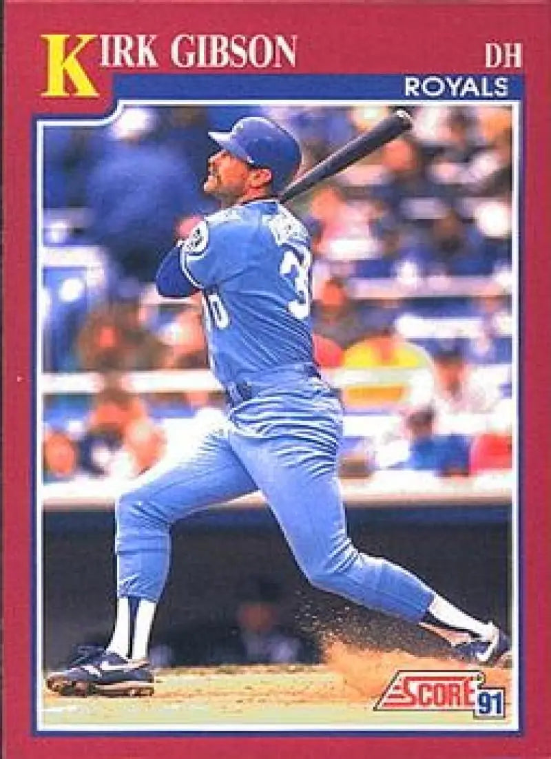 1991 Score Rookie and Traded #18T Kirk Gibson NM-MT Kansas City Royals Baseball Card - Baseball Card Single