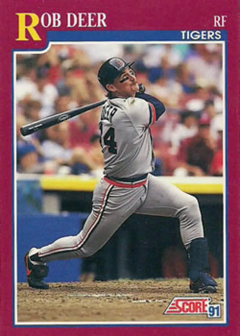 1991 Score Rookie and Traded #47T Rob Deer NM-MT Detroit Tigers Baseball Card - Baseball Card Single