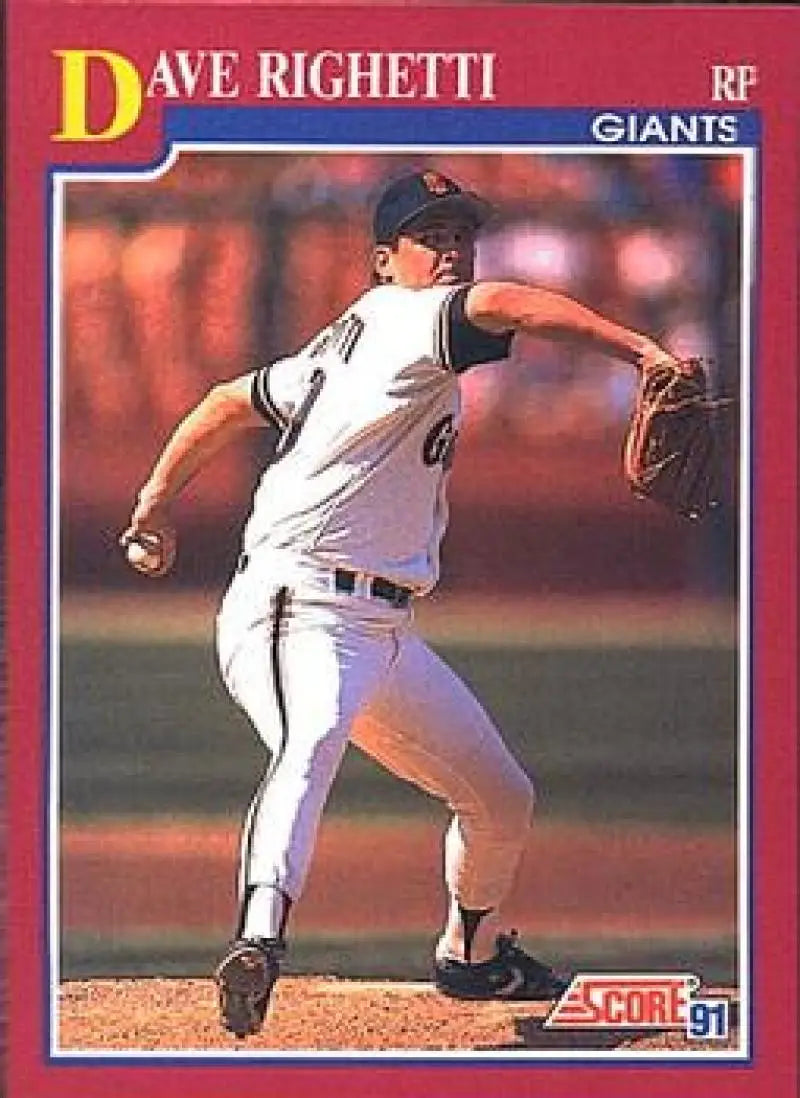 1991 Score Rookie and Traded #53T Dave Righetti NM-MT San Francisco Giants Baseball Card - Baseball Card Single