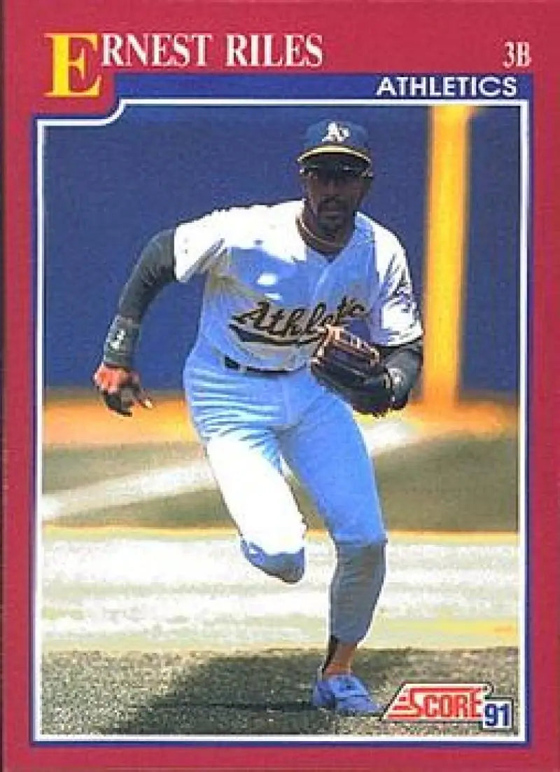 1991 Score Rookie and Traded #55T Ernest Riles NM-MT Oakland Athletics Baseball Card - Baseball Card Single