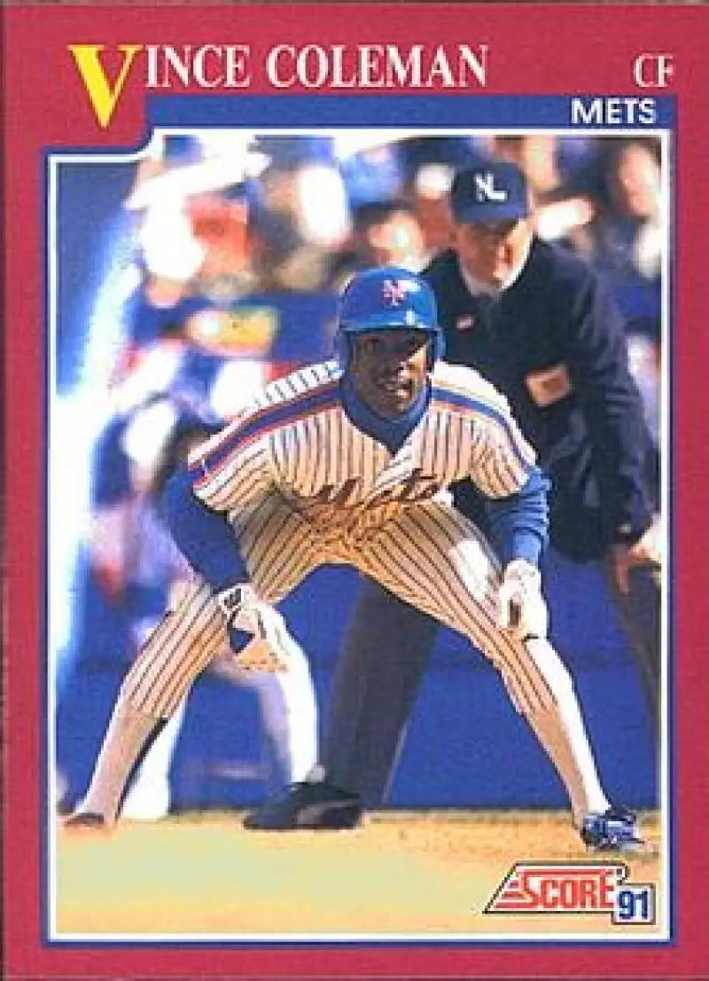 1991 Score Rookie and Traded #57T Vince Coleman NM-MT New York Mets Baseball Card - Baseball Card Single