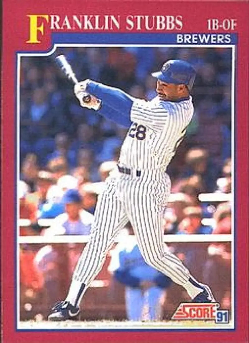 1991 Score Rookie and Traded #59T Franklin Stubbs NM-MT Milwaukee Brewers Baseball Card - Baseball Card Single