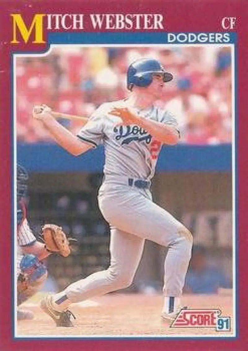 1991 Score Rookie and Traded #68T Mitch Webster NM-MT Los Angeles Dodgers Baseball Card - Baseball Card Single
