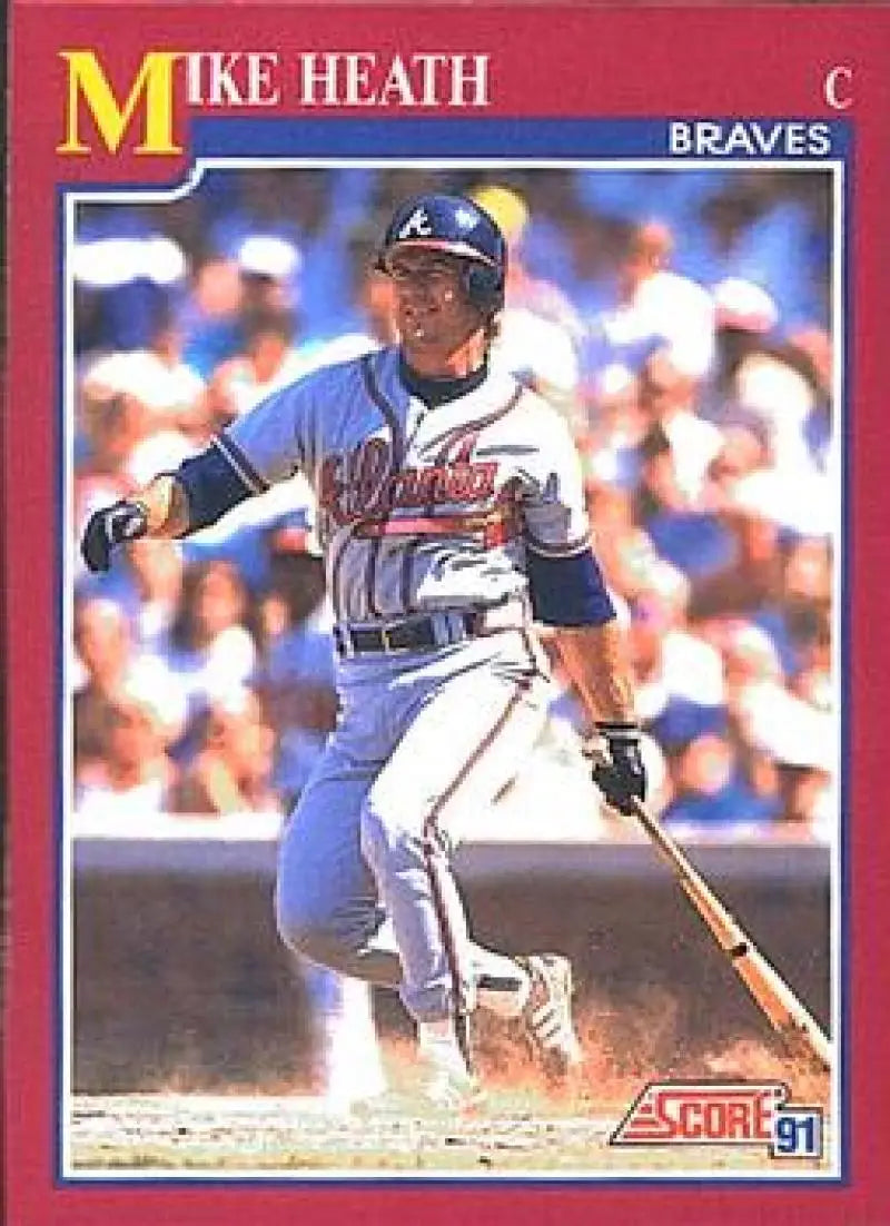 1991 Score Rookie and Traded #69T Mike Heath NM-MT Atlanta Braves Baseball Card - Baseball Card Single