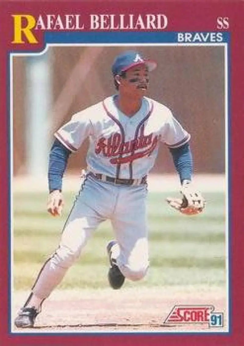 1991 Score Rookie and Traded #76T Rafael Belliard NM-MT Atlanta Braves Baseball Card - Baseball Card Single