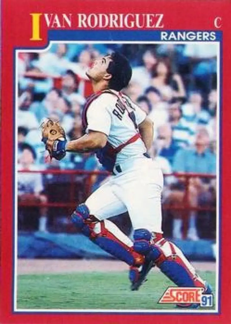 1991 Score Rookie and Traded #82T Ivan Rodriguez NM-MT RC Rookie Texas Rangers Baseball Card - Baseball Card Single