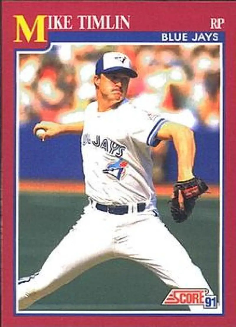 1991 Score Rookie and Traded #85T Mike Timlin NM-MT RC Rookie Toronto Blue Jays Baseball Card - Baseball Card Single