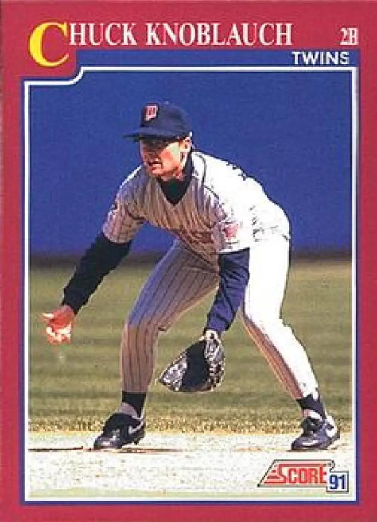 1991 Score Rookie and Traded #93T Chuck Knoblauch NM-MT Minnesota Twins Baseball Card - Baseball Card Single