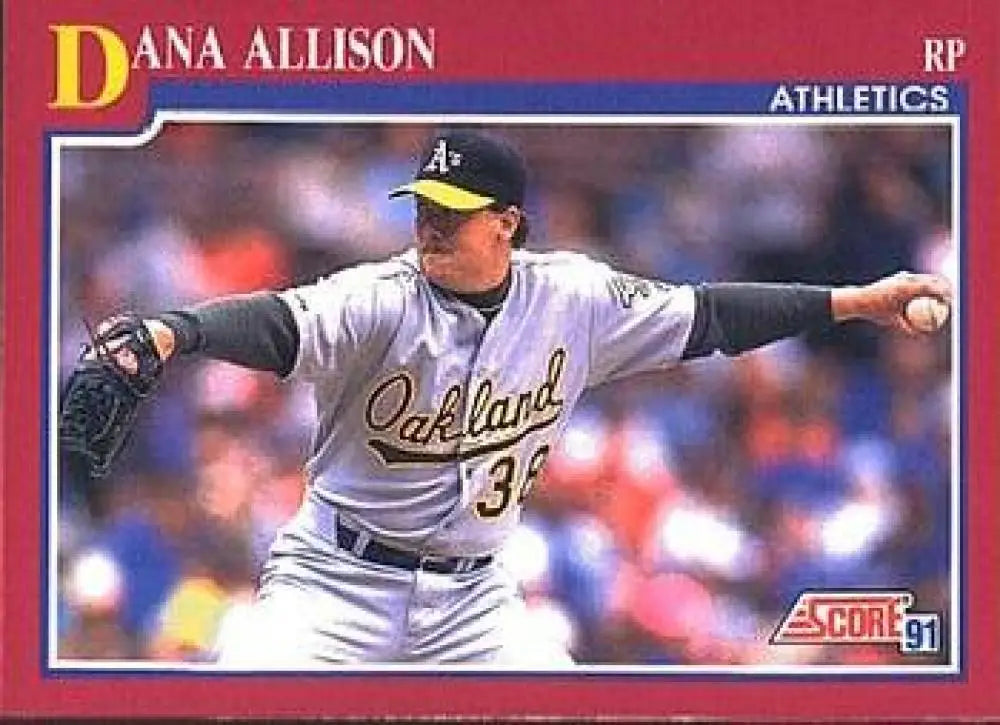 1991 Score Rookie and Traded #94T Dana Allison NM-MT RC Rookie Oakland Athletics Baseball Card - Baseball Card Single