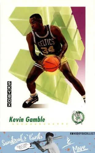 Original gloss Kevin Gamble basketball card from 1991 SkyBox #14 featuring Simply Sandoval
