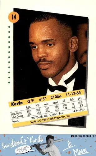 Original gloss Basketball trading card featuring Kevin Gamble from 1991 SkyBox #14
