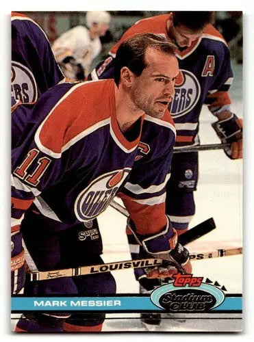 Original gloss 1991 Stadium Club Mark Messier hockey card in near mint condition