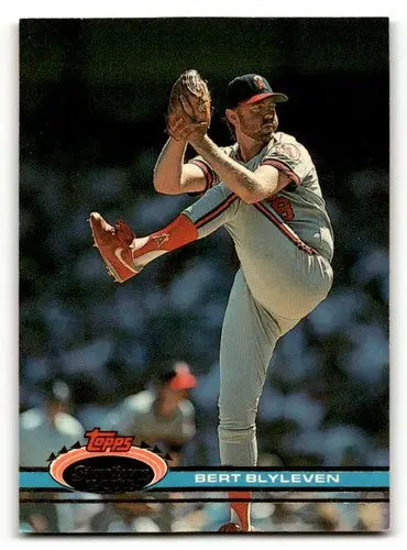Original gloss Bert Blyleven California Angels baseball card from 1991 Stadium Club #175
