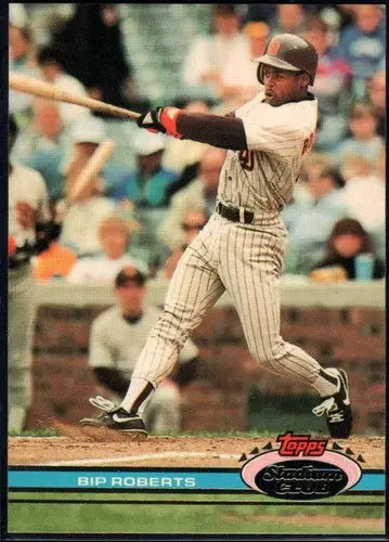 Original gloss Baseball trading card of Bip Roberts from 1991 Stadium Club Padres