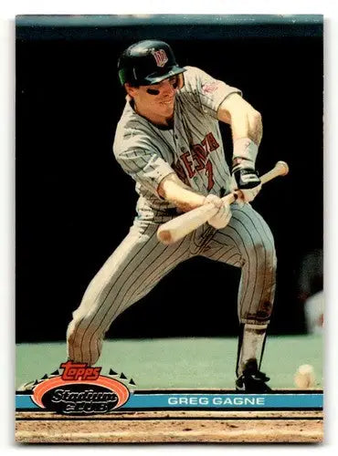 Greg Gagne Minnesota Twins baseball card from 1991 Stadium Club #277, EX condition