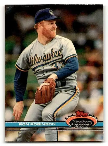 Original gloss 1991 Stadium Club Ron Robinson Milwaukee Brewers baseball card