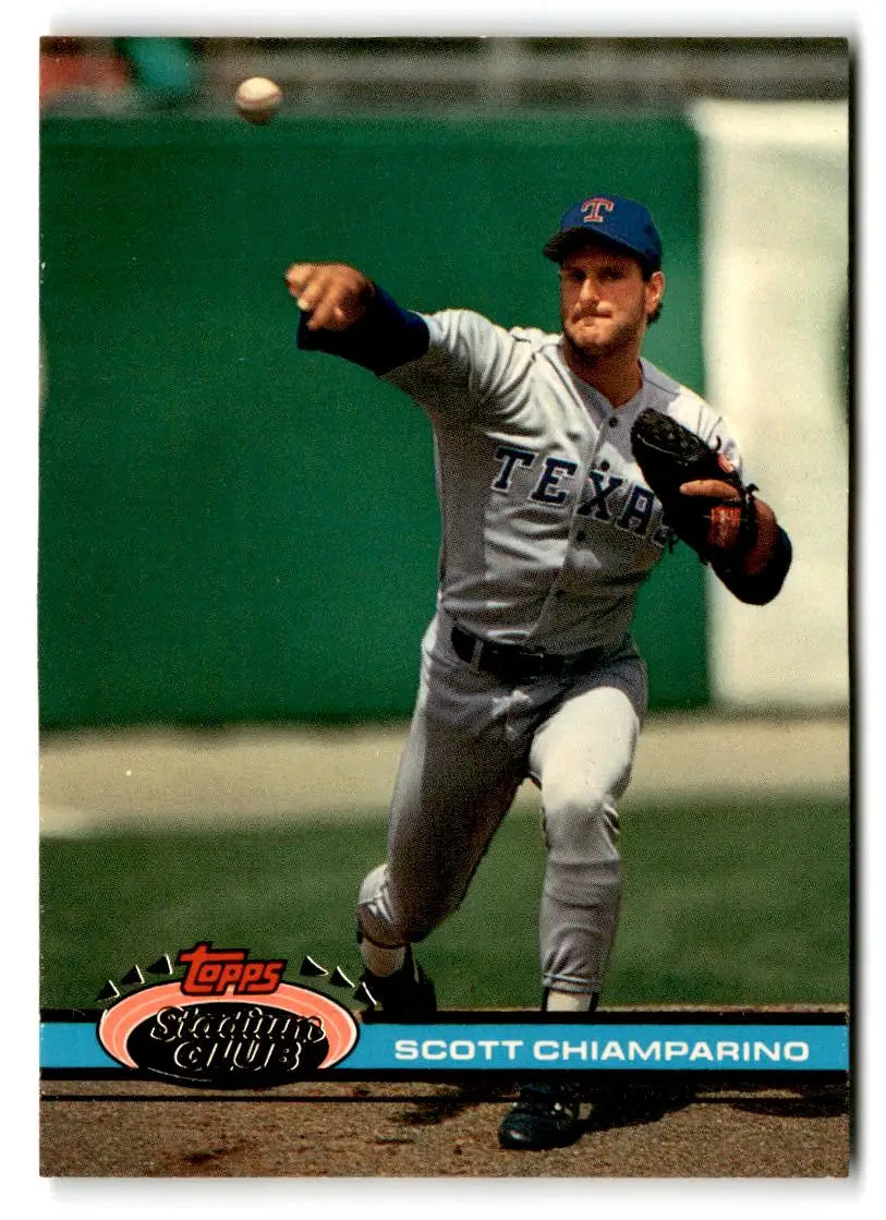 Baseball card of Scott Chiamporino from 1991 Stadium Club trading cards collection