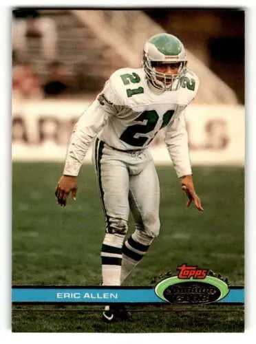 Eric Allen Philadelphia Eagles football card 1991 Stadium Club original gloss style