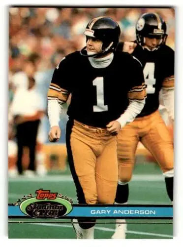 Gary Anderson Pittsburgh Steelers 1991 Stadium Club #9 original gloss football card