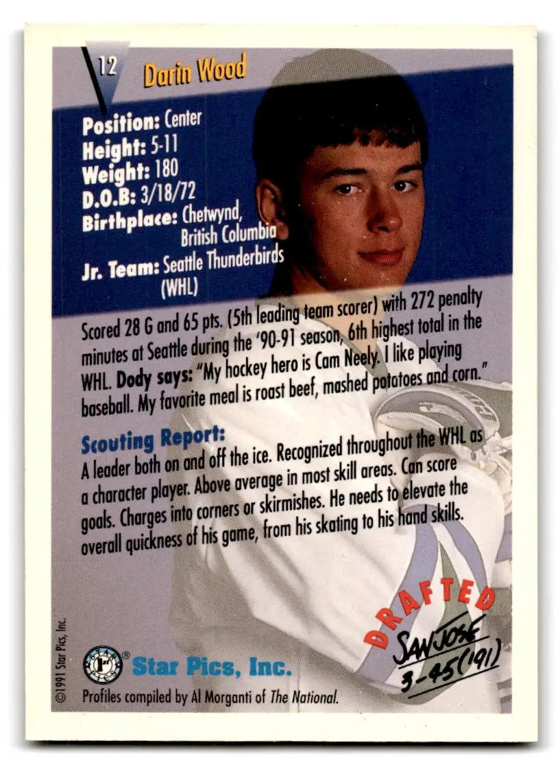 1991 Star Pics #12 Dody Wood - Hockey Card Single