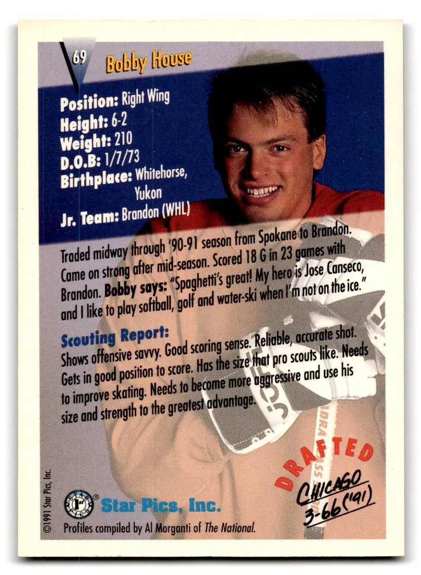 1991 Star Pics #69 Bobby House - Hockey Card Single