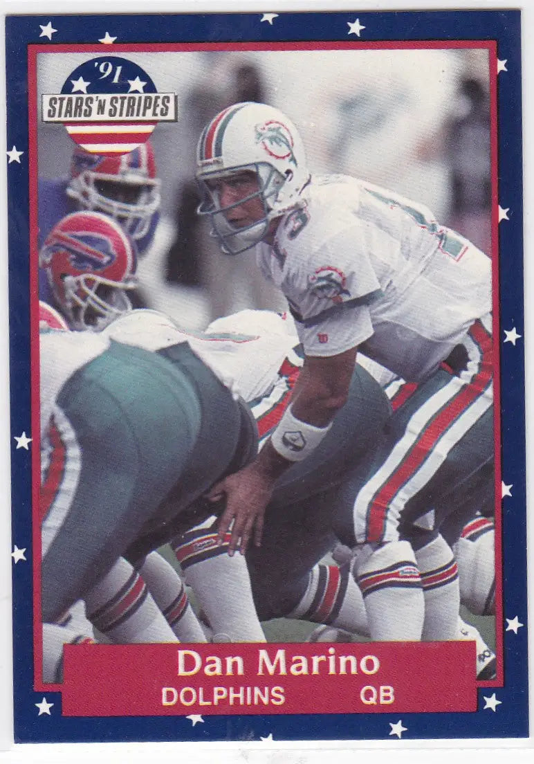 Dan Marino Miami Dolphins football card from 1991 Stars N Stripes #40 collection