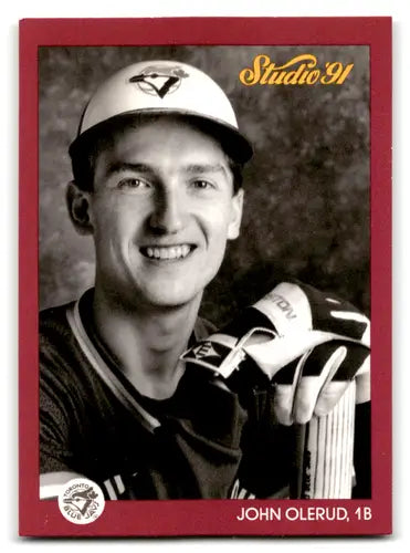 Original gloss John Olerud baseball card from 1991 Studio Blue Jays ID 67263