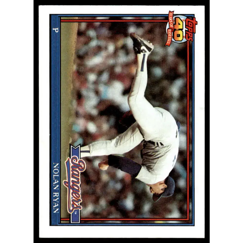 1991 Topps #1 Nolan Ryan EX/NM Texas Rangers Baseball Card - Baseball Card Single