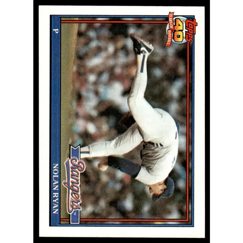 1991 Topps #1 Nolan Ryan EX/NM Texas Rangers Baseball Card - Baseball Card Single