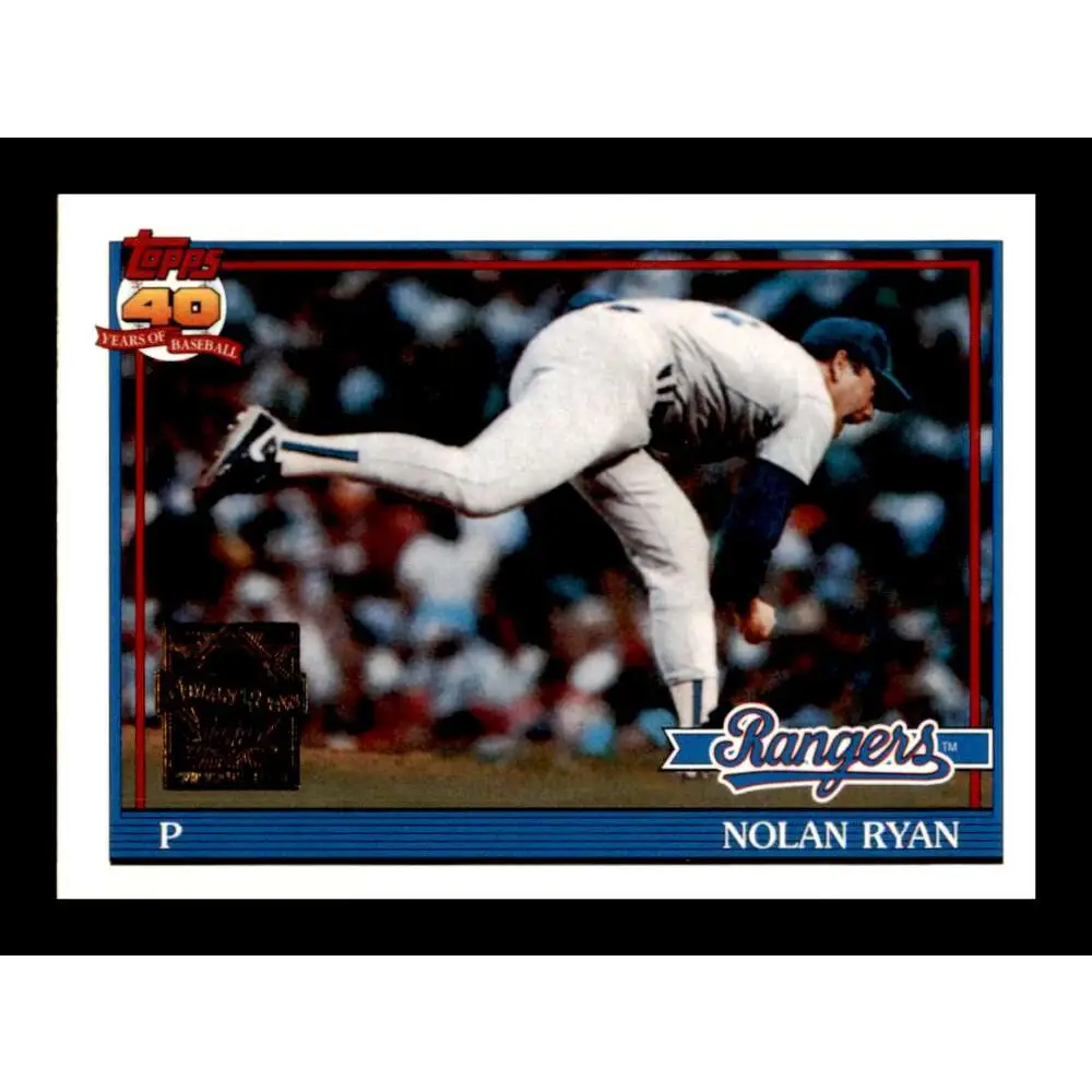 1991 Topps #1 Nolan Ryan NM-MT Texas Rangers Baseball Card  Image 1