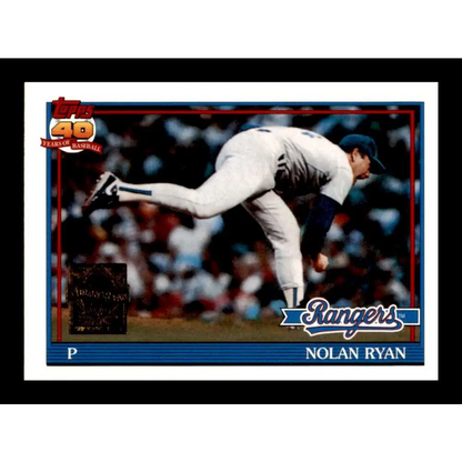 1991 Topps #1 Nolan Ryan NM-MT Texas Rangers Baseball Card  Image 1