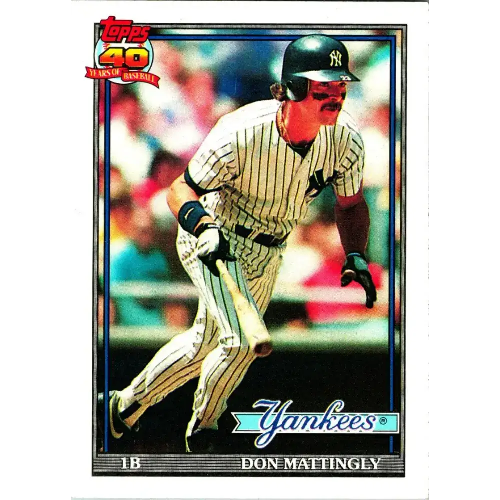 1991 Topps #100 Don Mattingly NM-MT New York Yankees Baseball Card - Baseball Card Single