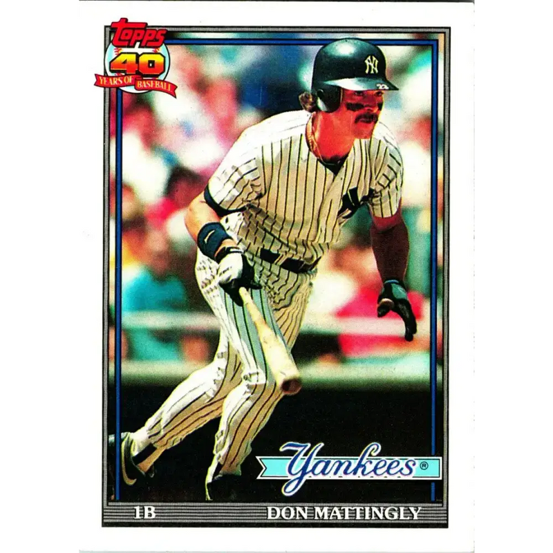 1991 Topps #100 Don Mattingly NM-MT New York Yankees Baseball Card - Baseball Card Single